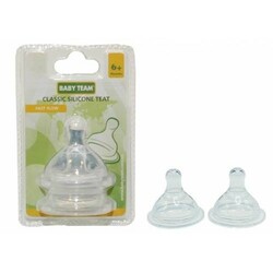 Baby Team. Соска силиконовая, 2 шт быстрый поток 6+ (2022)