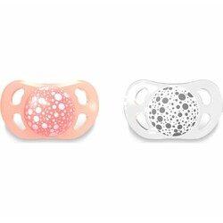 Twistshake. Пустышка 0-6мес, светло-персиковый/белый 2 шт (69903)