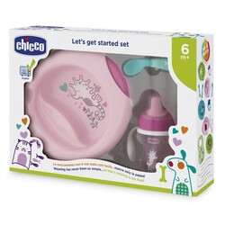 Chicco. Набір посуду Meal Set, 6m + рожевий 8058664109777)