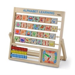 Viga Toys. Деревянная игра Английский алфавит с часами и счетами (6934510500337)