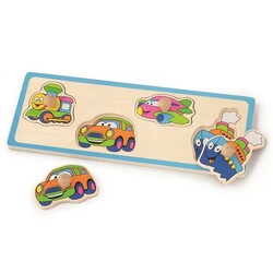 Viga Toys. Деревянная рамка-вкладыш  Веселый транспорт (50112)