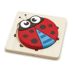 Viga Toys. Деревянный мини-пазл  Божья коровка (50168)
