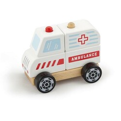 Viga Toys. Дерев'яна пірамідка Машина швидкої допомоги (50204)