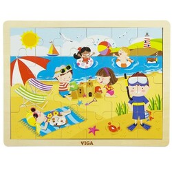 Viga Toys. Деревянный пазл  Времена года: лето, 24 эл. (51270)
