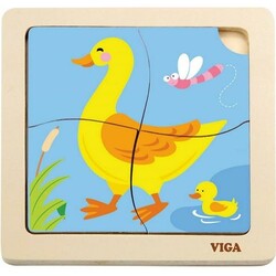 Viga Toys. Дерев'яний міні-пазл качечки, 4 ел. (51314)