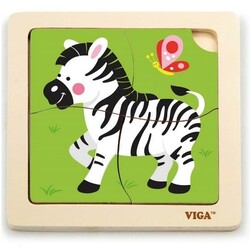 Viga Toys. Дерев'яний міні-пазл Зебра, 4 ел. (51317)