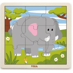 Viga Toys. Дерев'яний пазл Слоник, 9 ел. (51441)