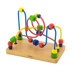 Viga Toys. Деревянный лабиринт  Цветные бусины (56256)