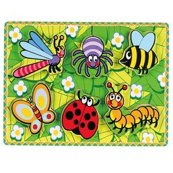 Viga Toys. Дерев'яна рамка-вкладиш Viga Toys Комахи (6934510564377)
