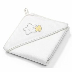 BabyOno. Рушник махровий з капюшоном "100х100" (Білий) "Зірочки" (142/07)
