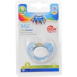 Canpol Babies. Пустышка латексная, 6-18 м., анатомическая, Basic (22/426)