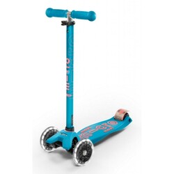 MICRO. Самокат серии "Maxi Deluxe LED" – АКВА (до 50 kg, 3-х колесный, свет) (MMD078)