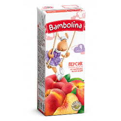 Bambolina. Нектар "Персиковий з м'якушем", 200 мл, 4 мес(006361)
