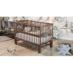 Дубик-М. Ліжко дитяче Веселка на шарнірах з підшипником + відкидна боковина горіх (8106926)