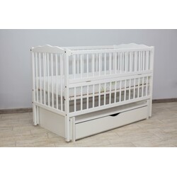 Дубик-М. Ліжко дитяче Веселка на шарнірах з підшипником + ящик + відкидна боковина біла (8106930)