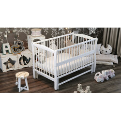 Дубик-М.Кровать детская Элит на шарнирах с подшипником+откидная боковина+резьба белая(8106934)