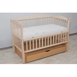 Дубик-М. Кровать детская Элит2 на шарнирах с подшипником+ящик+откидная боковина натуральный(8106937)