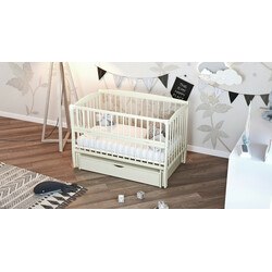 Дубик-М. Кровать дет.Элит 2 на шарнирах с подшипником+ящик+откидн. боковина слоновая кость (8106939)