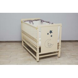 Дубик-М.Кровать дитяча Мишка на шарнірах з підшипником + відкидна боковина слонова кістка (8106947)