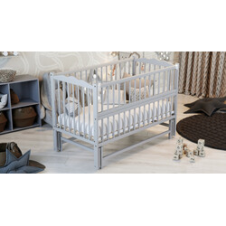 Дубик-М . Кровать детская Веселка на шарнирах с подшипником+откидная боковина серая (30440019)