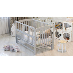 Дубик-М. Кровать детская Элит на шарнирах с подшипником+откидная боковина+резьба серая (30440046)