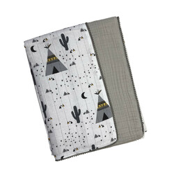 Baby Comfort. Муслиновый плед хлопок 6 слоев 80*100 см серый двухсторонний (34365324)