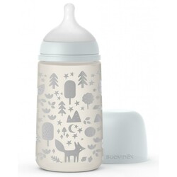 Suavinex. Бутылочка, 270 мл, физиологическая соска средний поток, "Fox серая (307061)