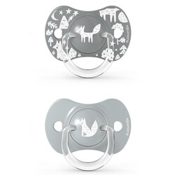 Suavinex.Пустушка фізіологічна (набір: 2 шт), +18 місяців, "Fox /сіра (307345)