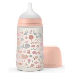 Suavinex. Пляшечка, 270 мл, фізіологічна соска середній потік, "Memorie /помаранчева (307067)