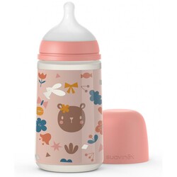 Suavinex. Бутылочка, 270 мл, физиологическая соска средний поток, "Лесные истории" (307060)