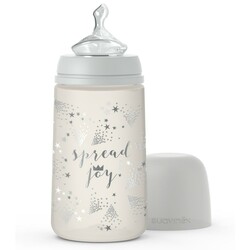 Suavinex. Пляшечка, 270 мл, фізіологічна соска середній потік, /срібна корона (307075)