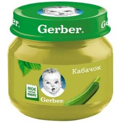 Gerber. Овощное пюре "Кабачок", 6+ м 80 гр. (348036)