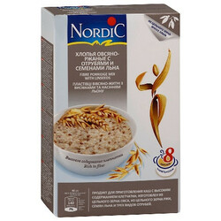 Nordic. Вівсяно-житні пластівці з висівками і насінням льону, 600 р.(6411200106715)