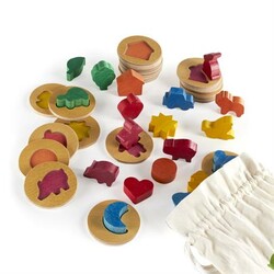 Guidecraft . Пазл-сортер Manipulatives Цветные фигурки, в мешочке (G6708)