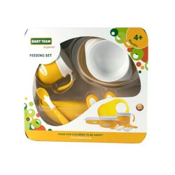 Baby Team. Набір дитячого посуду Baby Team з нагрудником, 4мес(6090)