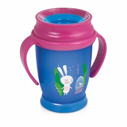 LOVI. 360 Кружка з ручками (250 мл) JUNIOR - Слідуй за кроликом GIRL (1/544new)