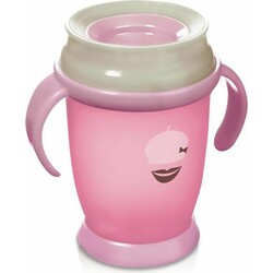 LOVI. 360 Кружка с ручками (210 мл) MINI - розовая RETRO (1 / 583new)