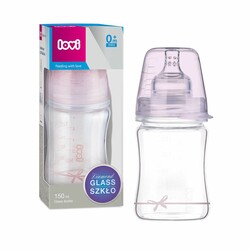 LOVI. Бутылочка стеклянная Diamond Glass 150 мл Baby Shower girl (74 / 104girl)