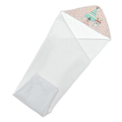 Interbaby. Полотенце  Tipi Oso White Pink 100х100 см (2100081002288)