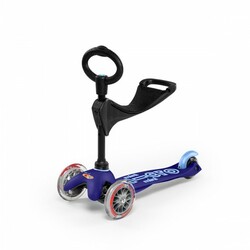 MICRO. Самокат серії "Mini 3in1 Deluxe" - СИНІЙ (до 50 kg, до 20 kg з сидінням, 3-х кол.)