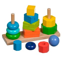 Игрушки из дерева. Пирамидки 3 в 1 (Д037)