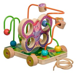 Игрушки из дерева. Лабиринт - каталка "Бабочка" малый  (Д116)