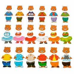 Игрушки из дерева. Набор мишек 3 (Д164)