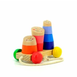 Игрушки из дерева.Пирамидка-каталка (Д355)