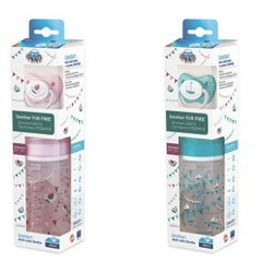 Canpol Babies. Бутылочка для кормления 240 мл (3м+) + силиконовая пустышка Let's Celebrate 6-18 мес,