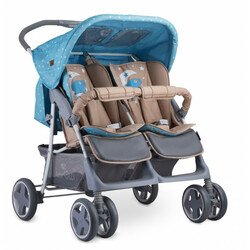 Bertoni/Lorelli. Коляска для двойни Lorelli (TWIN grey/black cross)
