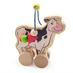Игрушки из дерева. Лабиринт-каталка Корова (Д361)
