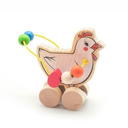 Игрушки из дерева. Лабиринт-каталка Курица (Д363)