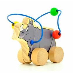 Игрушки из дерева. Лабиринт-каталка Носорог (Д365)