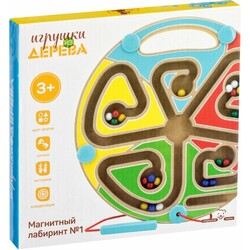 Игрушки из дерева. Магнитный лабиринт "Цвета" (Д442)